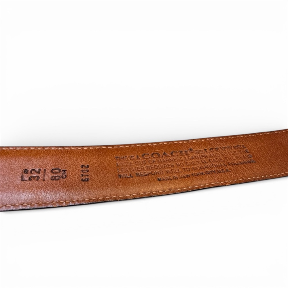 COACH Brown Leather Belt with Square Gold Buckle 6702 - Picture 4 of 7